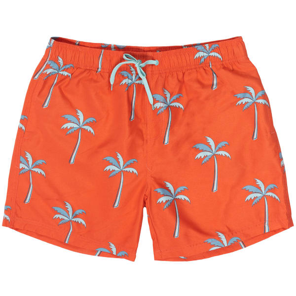 BURNSIDE Young Men's Palm Trees 17" Volley Swim Shorts