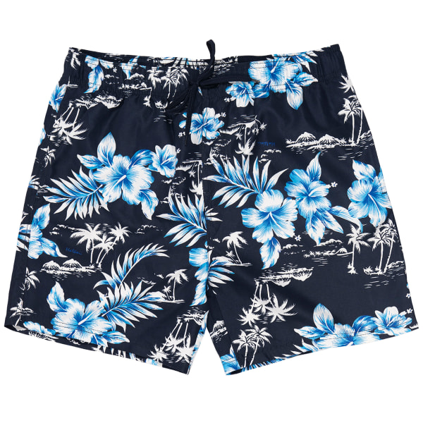 BURNSIDE Young Men's Pacific Floral 17" Volley Swim Shorts