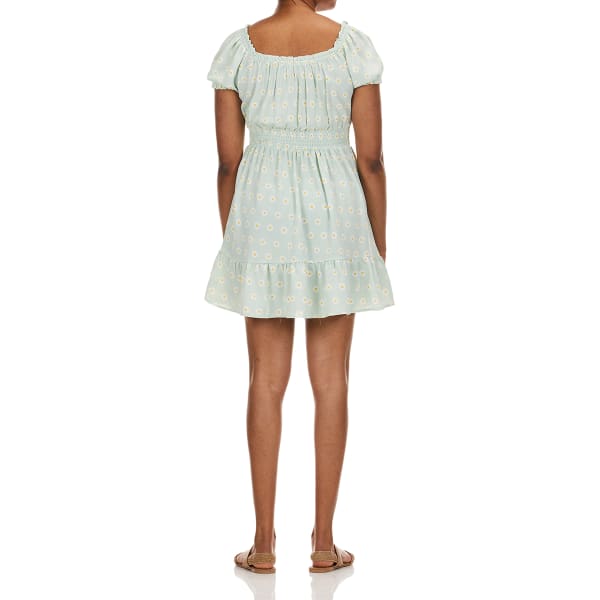 NO COMMENT Juniors' Emma Smocked Waist Dress