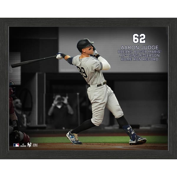 NEW YORK YANKEES Aaron Judge A.L. Single Season HR Record Framed Photo