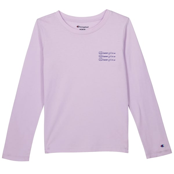 CHAMPION Girls' Long-Sleeve Marble Tee