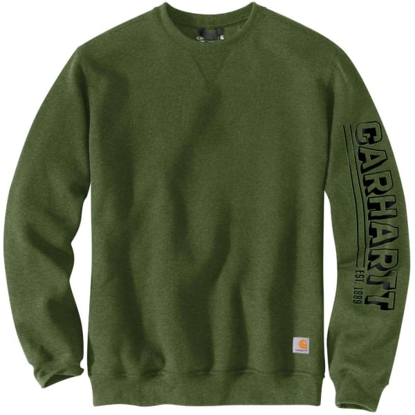 CARHARTT Men's 105941 Loose Fit Midweight Crewneck Logo Sleeve Graphic Sweatshirt
