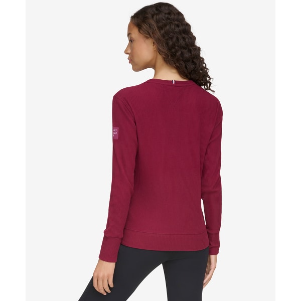 TOMMY HILFIGER Women's Long-Sleeve Brushed Crew