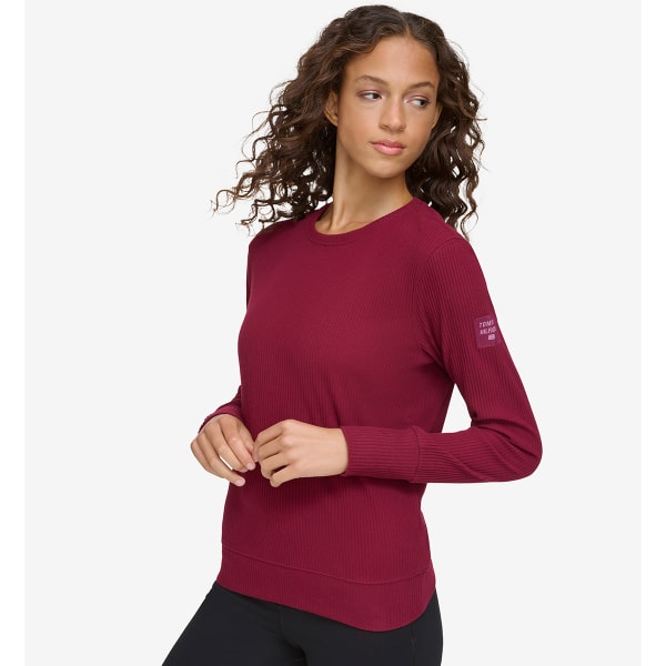 TOMMY HILFIGER Women's Long-Sleeve Brushed Crew