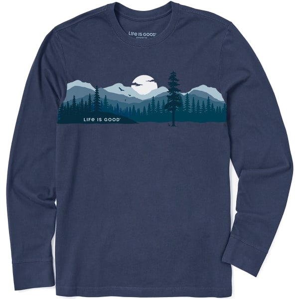 LIFE IS GOOD Men's Outdoor Mountain Landscape Long-Sleeve Crusher-LITE Tee