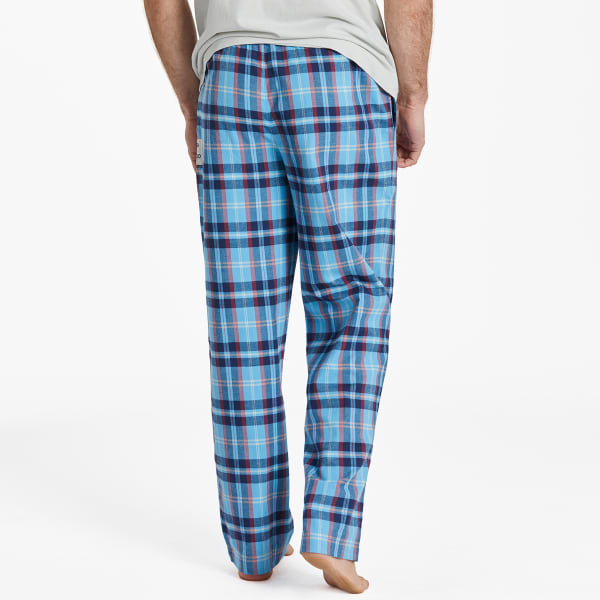 LIFE IS GOOD Men's Cool Blue Americana Plaid Classic Sleep Pants