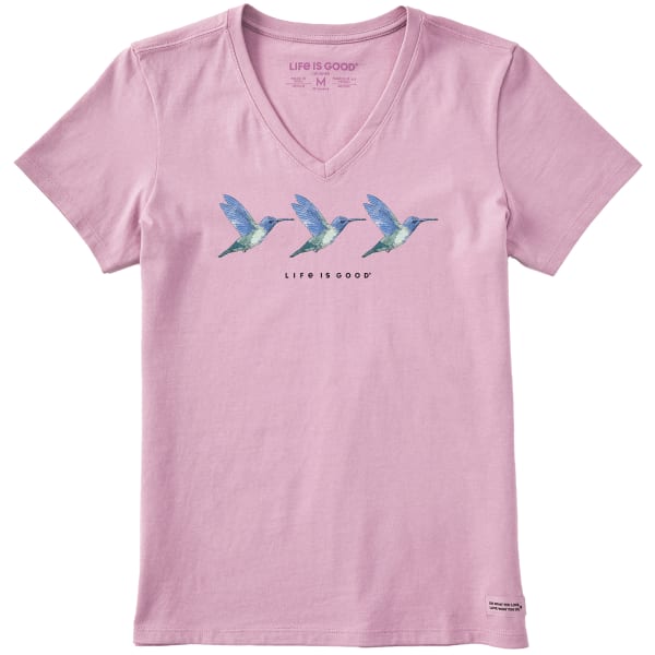 LIFE IS GOOD Women's Three Hummingbirds Crusher Vee