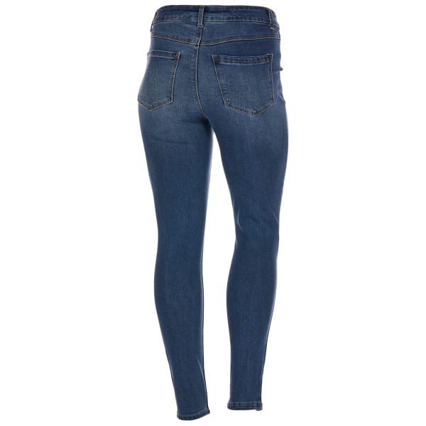 BLUE SPICE Juniors' High-Waist Recycled Stone Wash Skinny Jeans