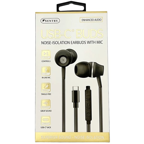 SENTRY USB-C Noise Isolation Earbuds w/ Mic