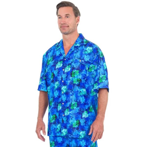 UZZI Men's Hibiscus Dri-FIT Hawaiian Shirt