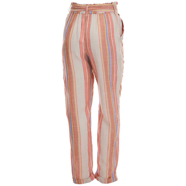 ANGIE Juniors' Striped Tie Waist Pants