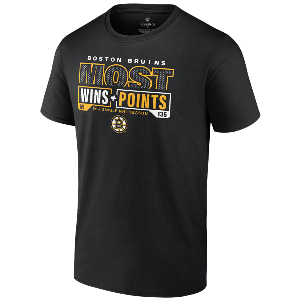 BOSTON BRUINS Men's Fanatics Most Ever NHL Wins & Points Short-Sleeve Tee