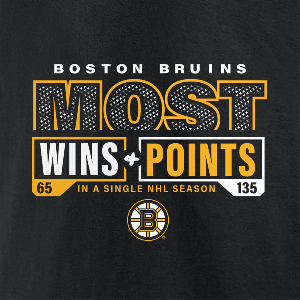 BOSTON BRUINS Men's Fanatics Most Ever NHL Wins & Points Short-Sleeve Tee