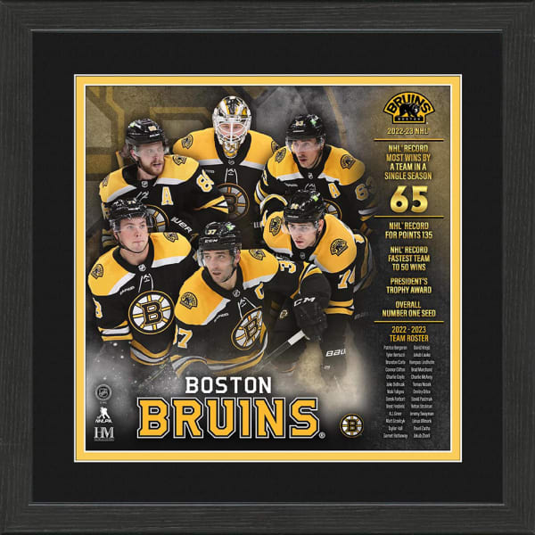 BOSTON BRUINS NHL Single Season Wins Record Framed Photo