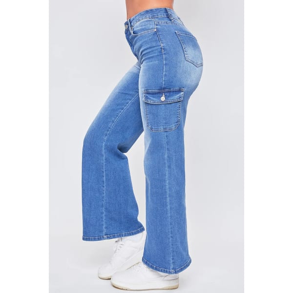 YMI Juniors' Skater Cargo Wide Leg Jeans