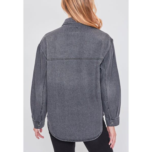 YMI Juniors' Long-Sleeve Denim Oversized Shacket