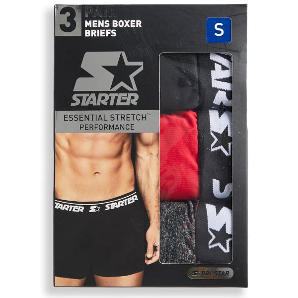 STARTER Men's Essential Stretch Performance Boxer Briefs - 3 Pack