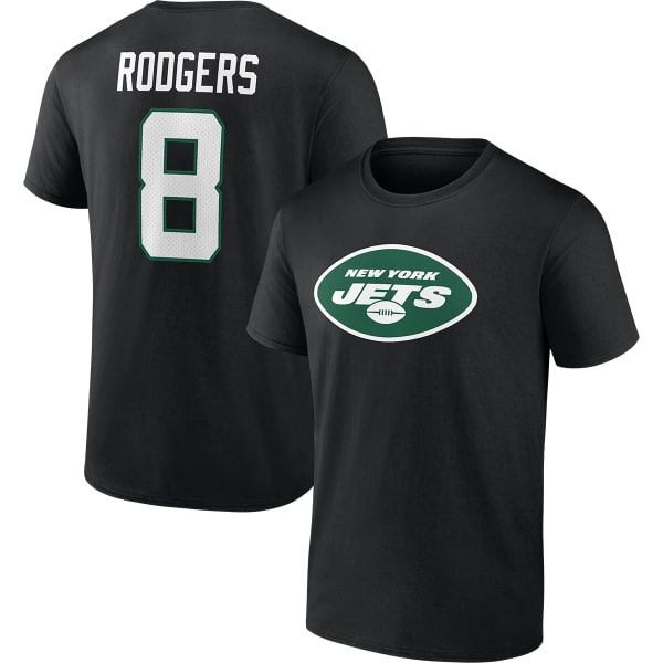 NEW YORK JETS Men's Fanatics Rodgers Icon Name & Number Short-Sleeve Tee