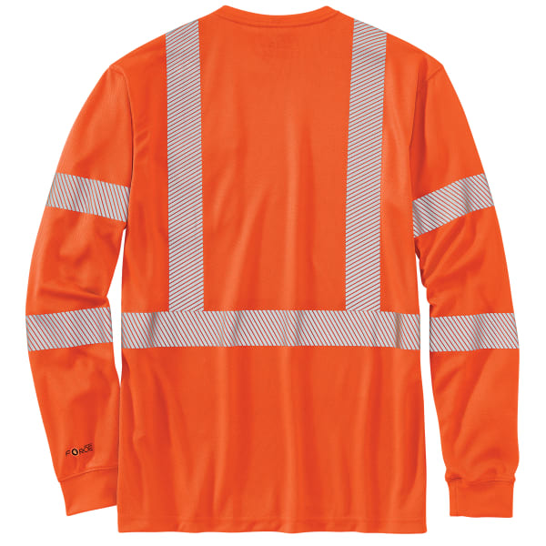 CARHARTT Men's 100496 High-Vis Force Relaxed Fit Lightweight Long-Sleeve Class 3 Pocket Tee, Extended Sizes