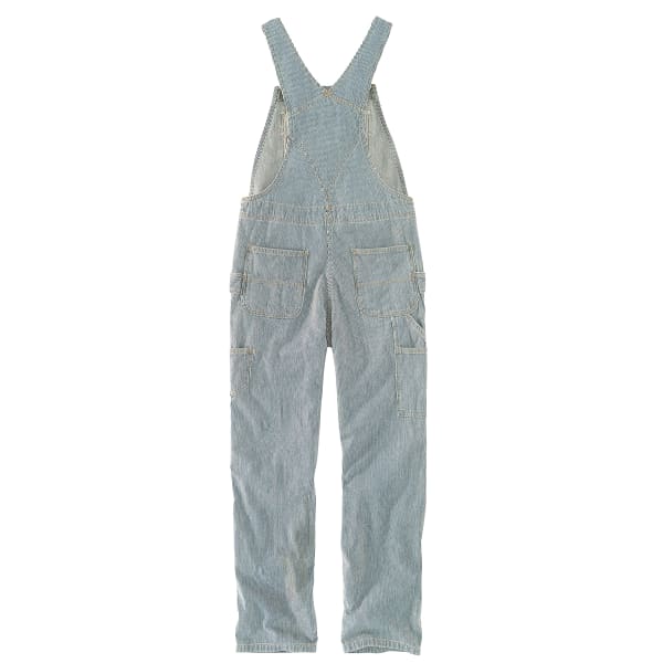 CARHARTT Women's 103042 Relaxed Fit Denim Railroad Stripe Bib Overalls