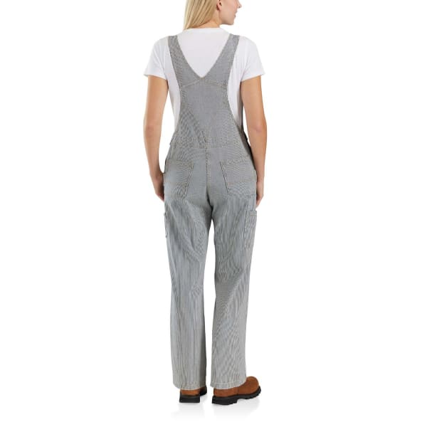 CARHARTT Women's 103042 Relaxed Fit Denim Railroad Stripe Bib Overalls