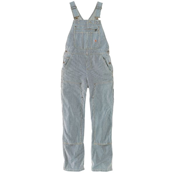 CARHARTT Women's 103042 Relaxed Fit Denim Railroad Stripe Bib Overalls