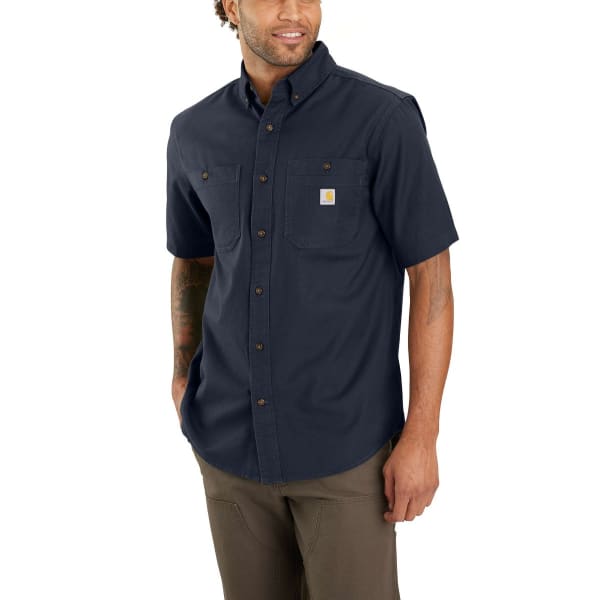 CARHARTT Men's 103555 Rugged Flex Relaxed Fit Midweight Canvas Short-Sleeve Shirt, Extended Sizes