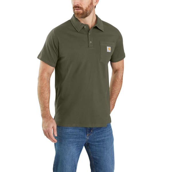 CARHARTT Men's 103569 Force Relaxed Fit Midweight Short-Sleeve Pocket Polo, Extended Sizes