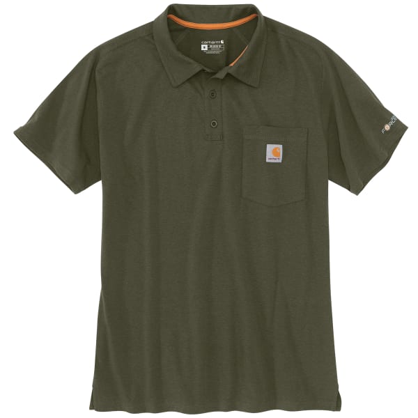CARHARTT Men's 103569 Force Relaxed Fit Midweight Short-Sleeve Pocket Polo, Extended Sizes