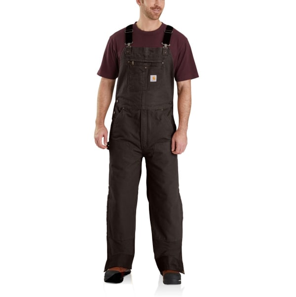 CARHARTT Men's 104031 Loose Fit Washed Duck Insulated Bib Overalls, Extended Sizes