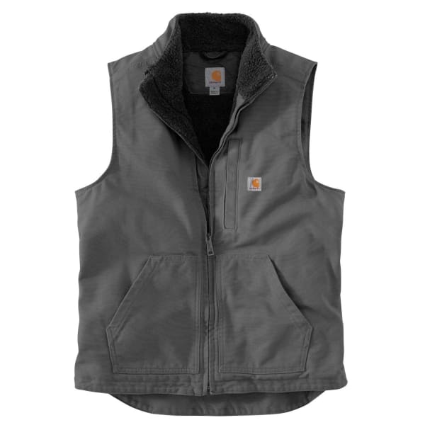CARHARTT Men's 104277 Loose Fit Washed Duck Sherpa-Lined Mock-Neck Vest, Extended Sizes