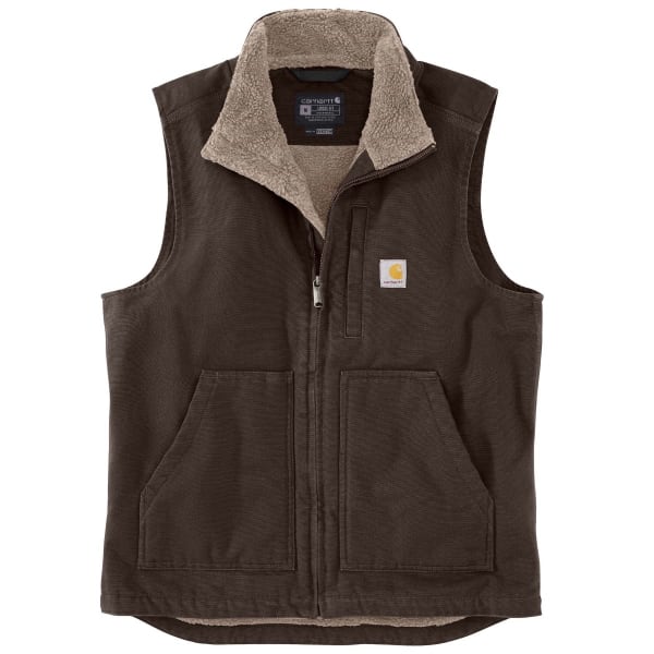 CARHARTT Men's 104277 Loose Fit Washed Duck Sherpa-Lined Mock-Neck Vest, Extended Sizes