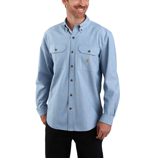 CARHARTT Men's 104368 Loose Fit Midweight Chambray Long-Sleeve Shirt, Extended Sizes