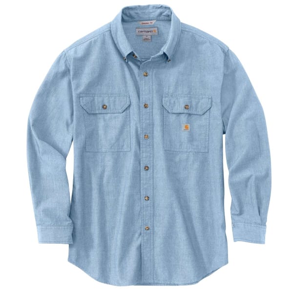 CARHARTT Men's 104368 Loose Fit Midweight Chambray Long-Sleeve Shirt, Extended Sizes