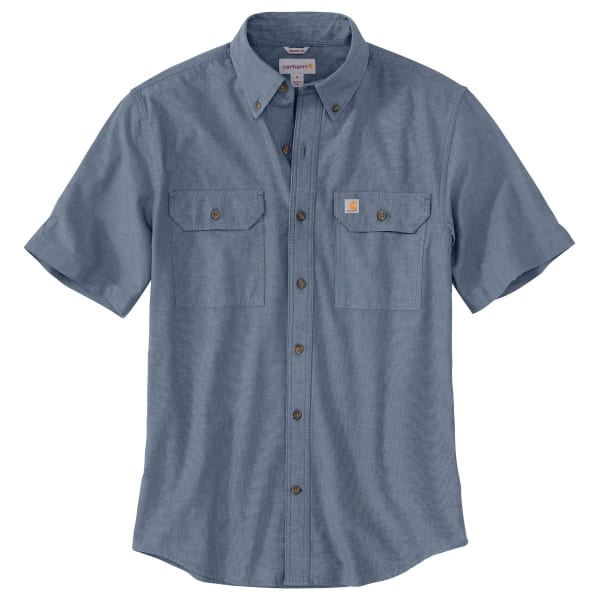 CARHARTT Men's 104369 Loose Fit Midweight Chambray Short-Sleeve Shirt, Extended Sizes