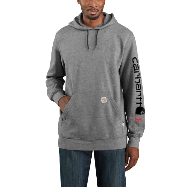 CARHARTT Men's 104505 Flame Resistant Force Loose Fit Midweight Logo Sleeve Graphic Sweatshirt, Extended Sizes