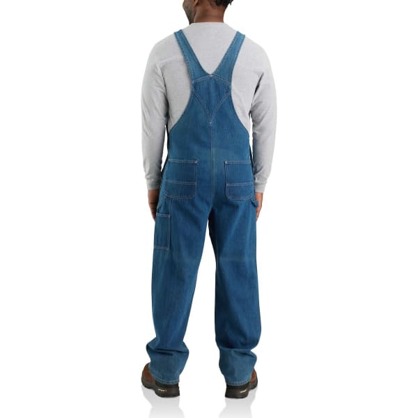 CARHARTT Men's 104672 Loose Fit Denim Bib Overalls, Extended Sizes