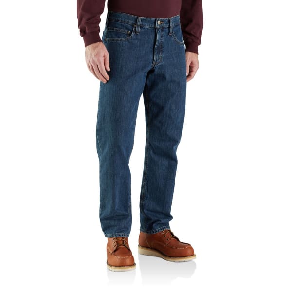 CARHARTT Men's 104942 Relaxed Fit Flannel-Lined 5-Pocket Jeans, Extended Sizes