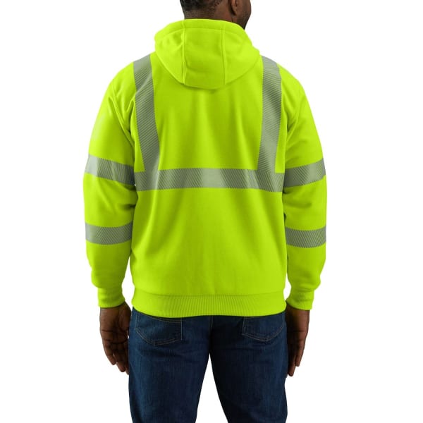 CARHARTT Men's 104988 High-Vis Rain Defender Loose Fit Midweight Thermal-Lined Full-Zip Class 3 Sweatshirt