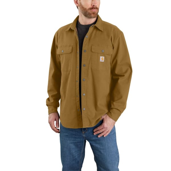 CARHARTT Men's 105419 Rugged Flex Relaxed Fit Canvas Fleece-Lined Shirt Jacket, Extended Sizes