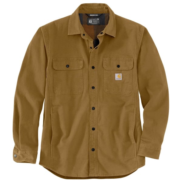 CARHARTT Men's 105419 Rugged Flex Relaxed Fit Canvas Fleece-Lined Shirt Jacket, Extended Sizes