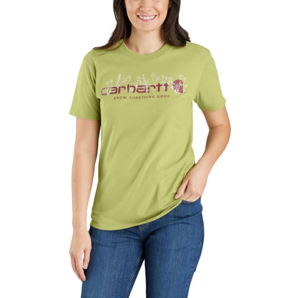 CARHARTT Women's 105736 Loose Fit Heavyweight Short-Sleeve Floral Logo Graphic Tee