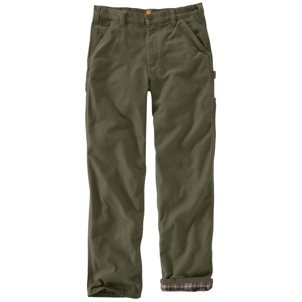 CARHARTT Men's B111 Loose Fit Washed Duck Flannel-Lined Utility Work Pants, Extended Sizes