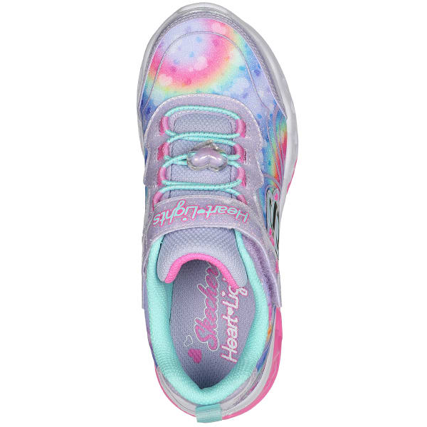 SKECHERS Girls' Flutter Heart Lights - Groovy Swirl Shoes