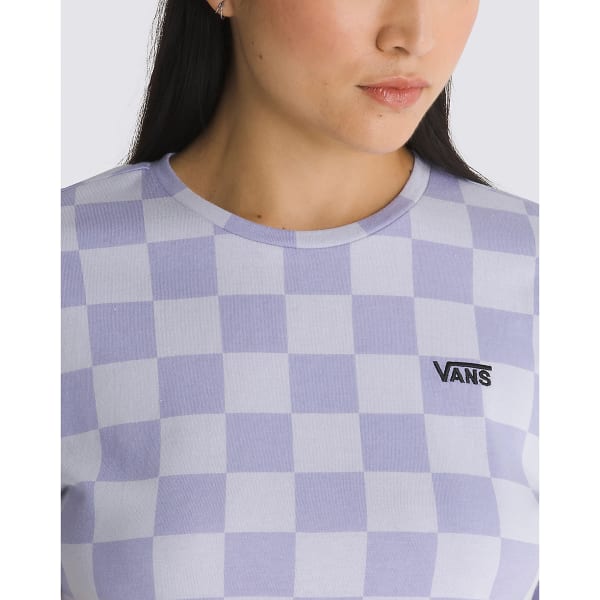 VANS Juniors' Check Crew Crop Short-Sleeve Tee