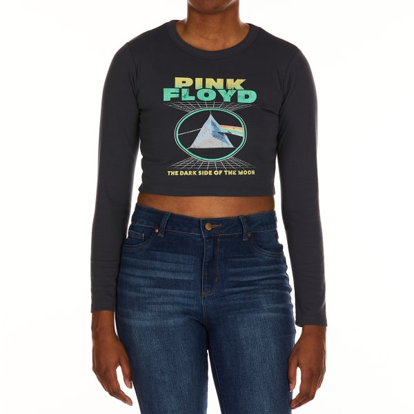 PINK FLOYD Juniors' Long-Sleeve Cropped Graphic Tee