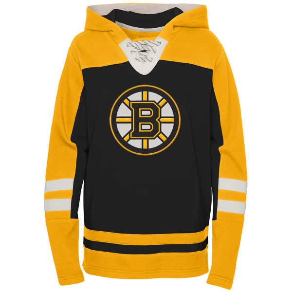 BOSTON BRUINS Kids' Outerstuff Ageless Revisited Lace-Up V-Neck Pullover Hoodie