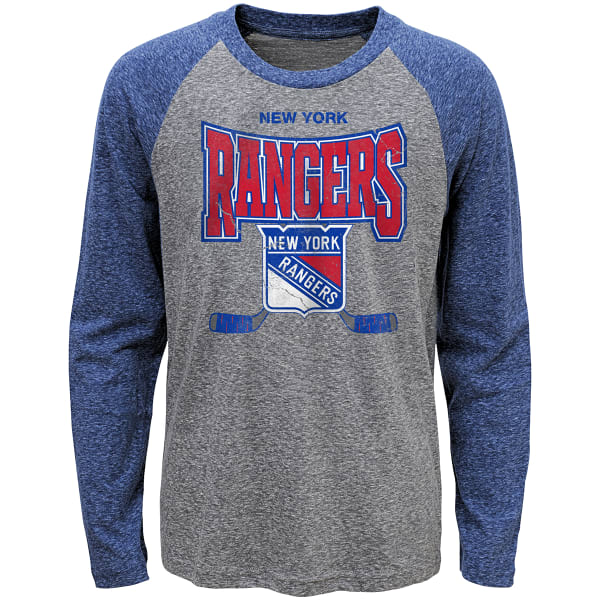 NEW YORK RANGERS Boys' Outerstuff Stick Up Long-Sleeve Triblend Tee