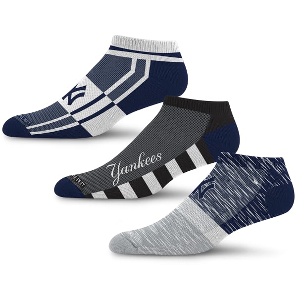 NEW YORK YANKEES Men's For Bare Feet Stack No-Show Socks - 3 Pairs