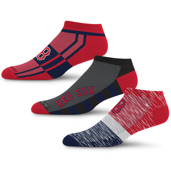 BOSTON RED SOX Men's For Bare Feet Stack No-Show Socks - 3 Pairs